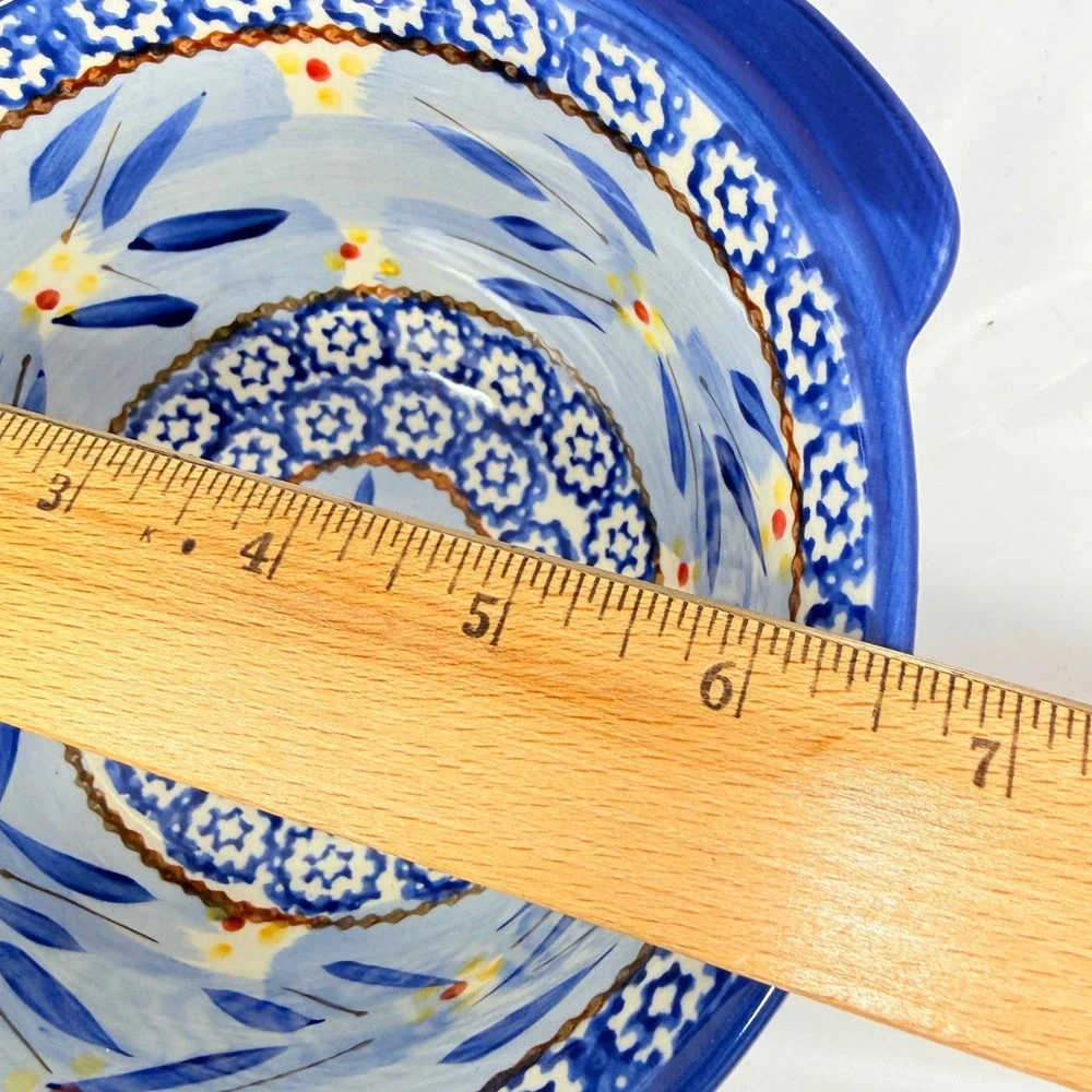 Temp-tations Old World Blue Ceramic Mixing Bowls Set of 2 1.5QT 1QT *flaws* see